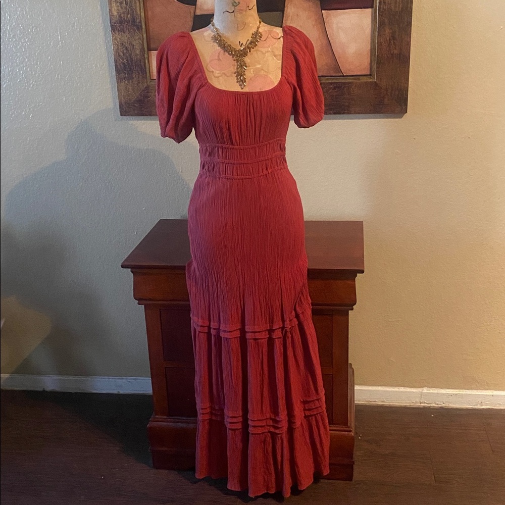Max and Ash Women's Maxi Dress in Deep Red